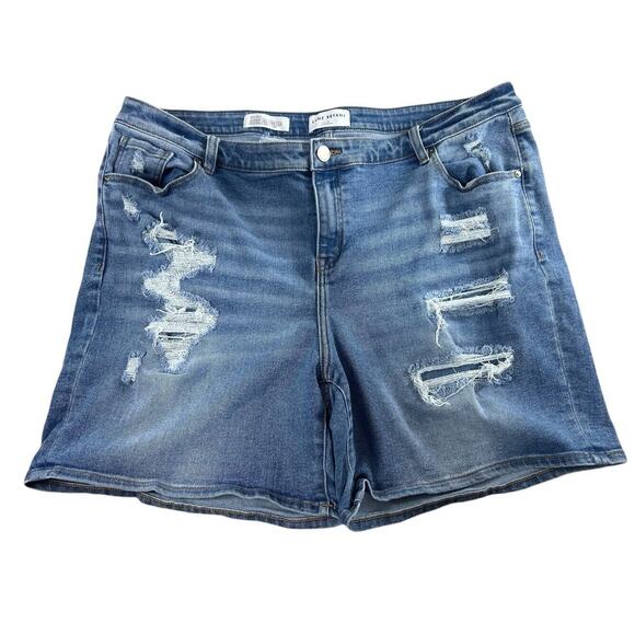 Lane Bryant Signature Fit Boyfriend Midi Denim Short Sz 20 Essential Stretch - Picture 5 of 6